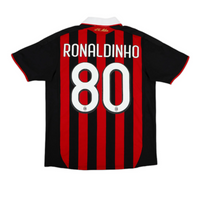 AC Milan 2009-10 Home Retro Jersey - Ronaldinho #80