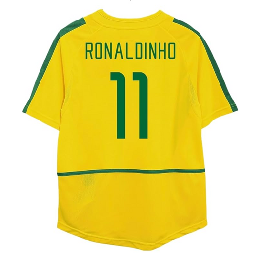 Brazil 2002 Home Retro Jersey - Ronaldinho #11